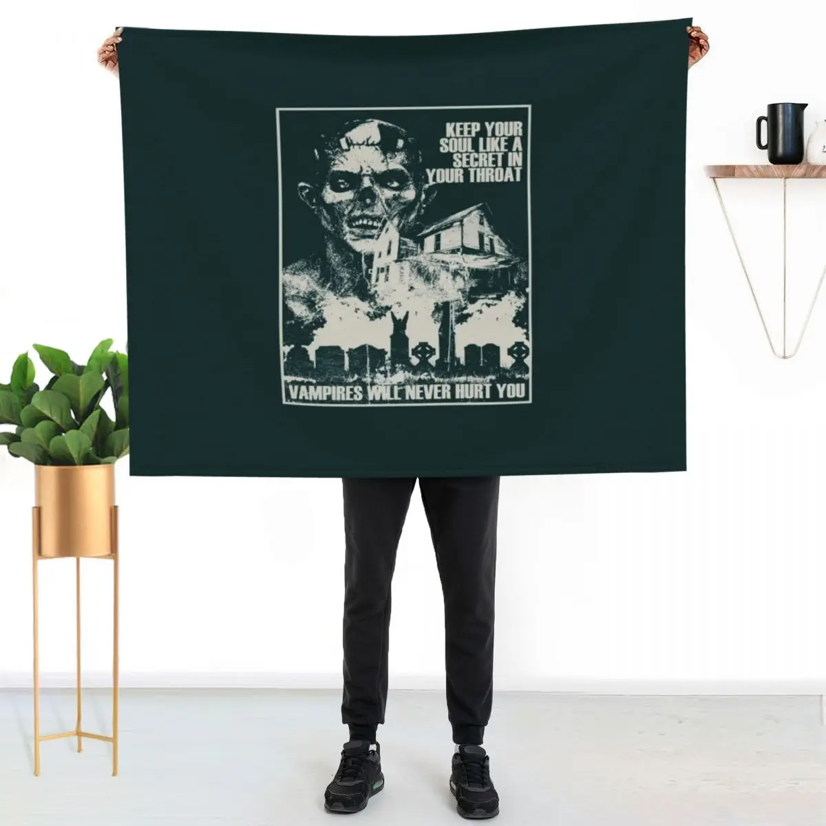 Vampires Will Never Throw Blanket Designers Weighted Tourist Picnic Quilt Flannel Fabric Blankets
