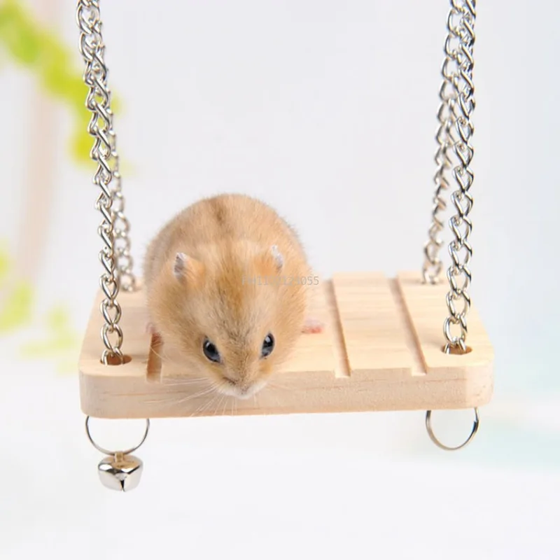 Pet Hamster Bird Wooden Toy Playing Board Hanging Swing Squirrel Funny Springboard Hamster Chinchilla Cockatiel Swing Ladder