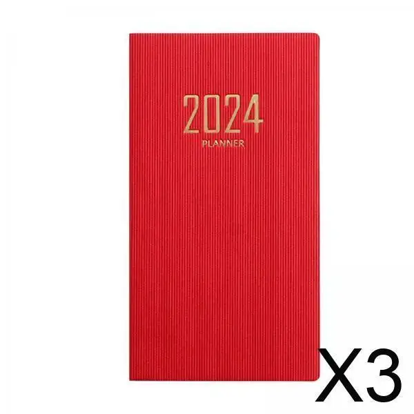 3x2024 مخطط أسبوعي 2024 كتاب موعد A6 60 ورقة 120 صفحة ورق سميك دفتر جدول الأعمال مخطط أكاديمي للأعمال