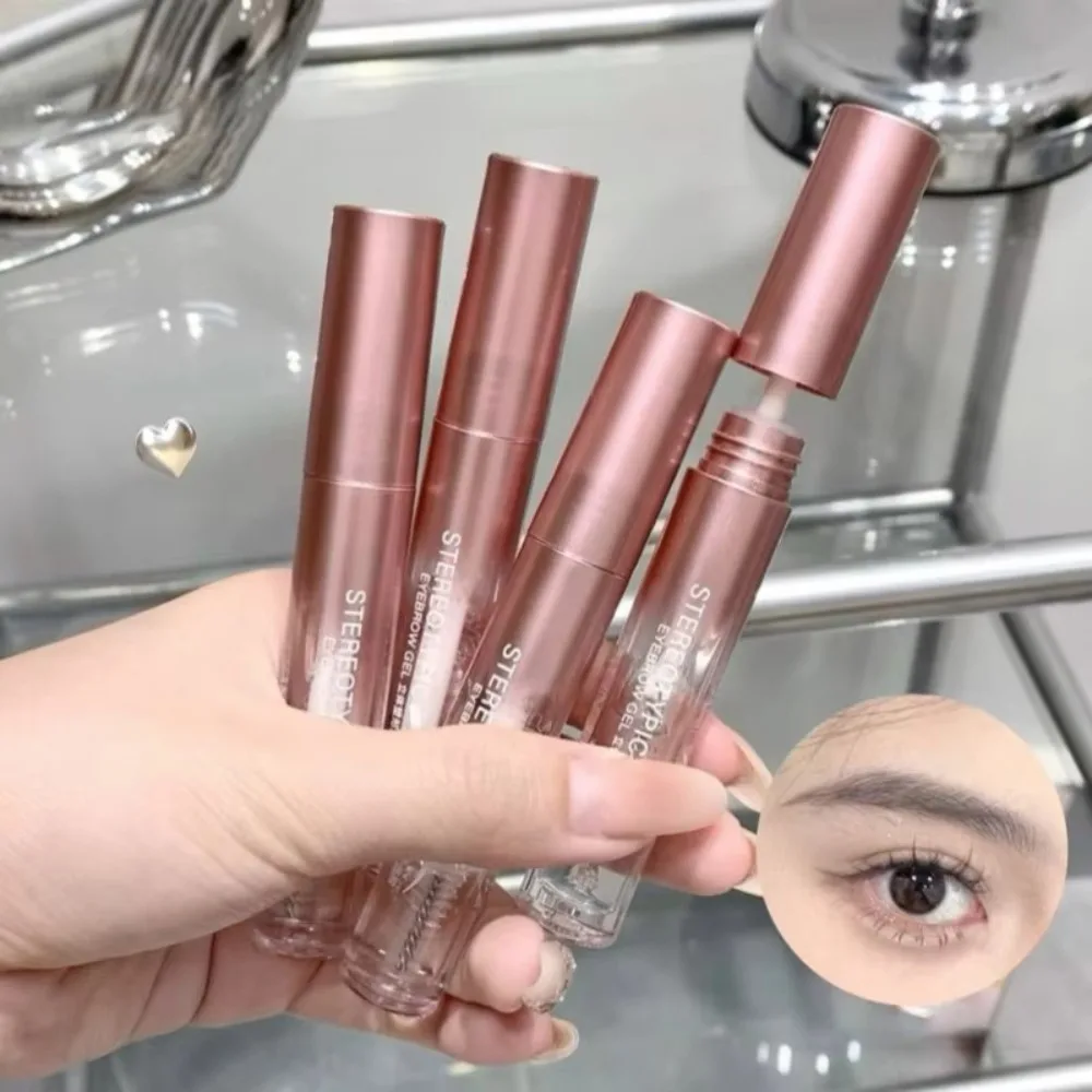 جل تصفيف الحواجب الشفاف ثلاثي الأبعاد مقاوم للماء مع فرشاة غراء الحواجب الصلب سريع الجفاف للحواجب البرية الطبيعية #3