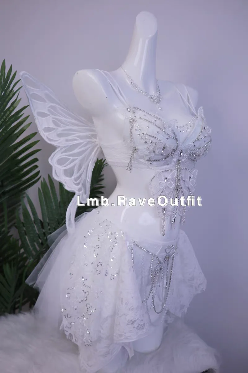 Luksusowy diamentowy zestaw spódnic bikini Bar Klub nocny Wakacje Impreza Kobieta Piosenkarka Zespół taneczny Odzież sceniczna Modelka Kostium do sesji zdjęciowej