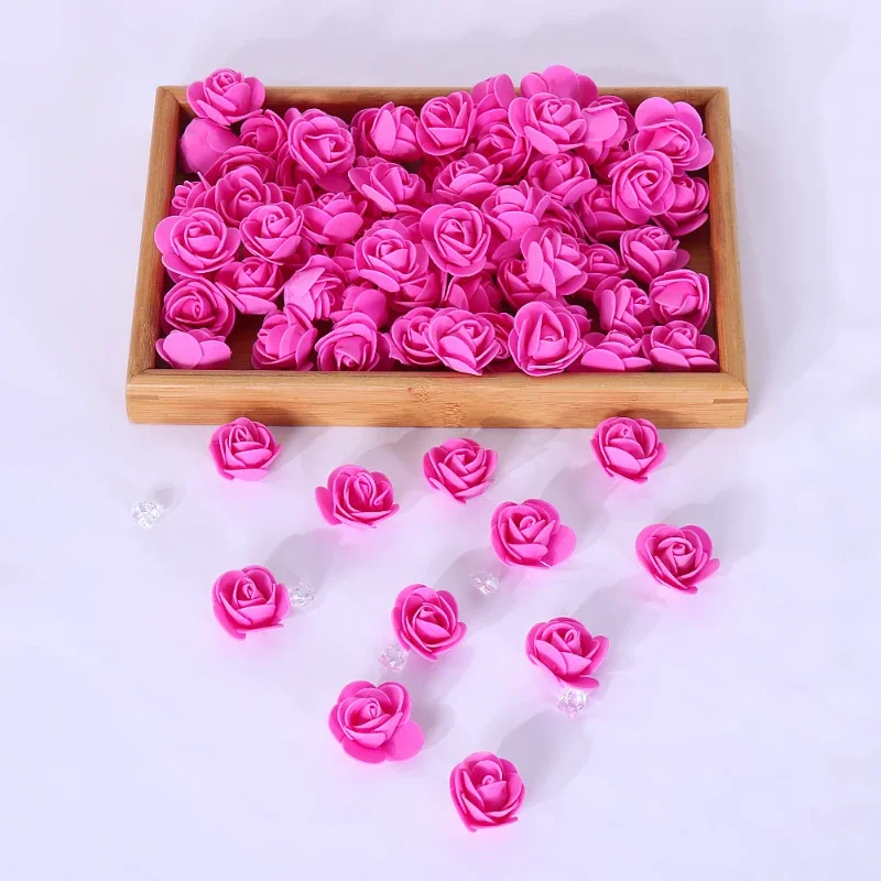 500 pz fiore 3.5CM schiuma artificiale PE Rose teste fai da te san valentino Rose matrimonio scatola di caramelle decorazione materiali floreali