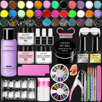 LIMEGIRL Acrylic Powder Tools 63 pcs/set, Acrylic Powder and Liquid Monomer Kit for Nail Extension & Manicure Flower Sculpting