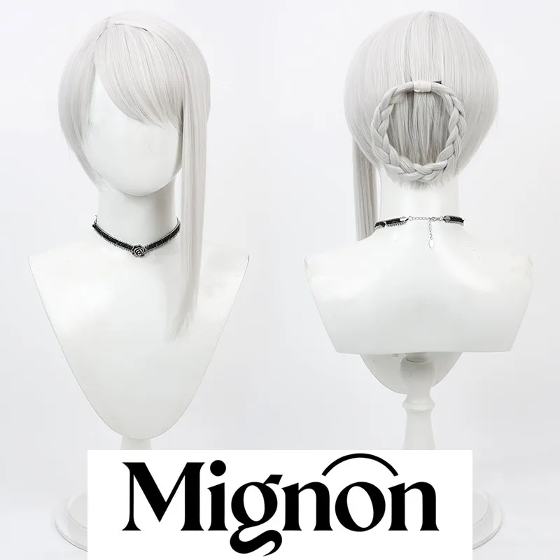 

NieR Replicant Kainé cosplay wig silver white detachable braids scalp Halloween gift