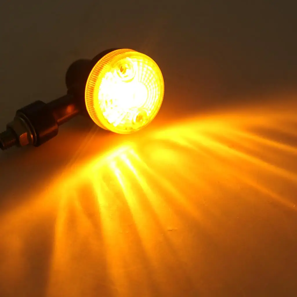 Bright LED Motorcycle Turn Signal Light Round Rear Indicator Lamp Low Power for