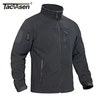 TACVASEN Chaqueta de lana para hombre, abrigo suave y cálido a prueba de viento con cremallera completa, múltiples bolsillos con cremallera, senderismo, trabajo, cortavientos al aire libre