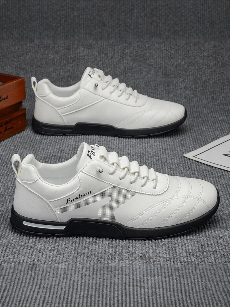 Red  Year Casual Sports Shoes for Men 2026 New Style Fashionable All-Match Flat Shoes Breathable Synthetic Leather