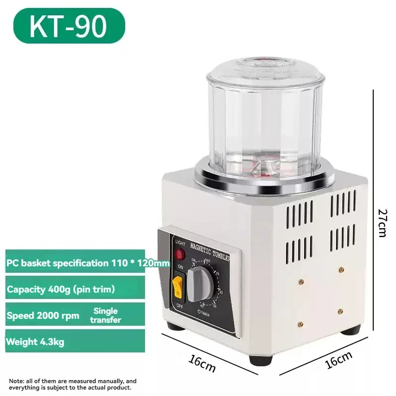 

KT-90 Magnetic Tumbler Jewelry Polisher Metal Finisher Finishing Machine 110V/220V Gold Precision Parts Polisher