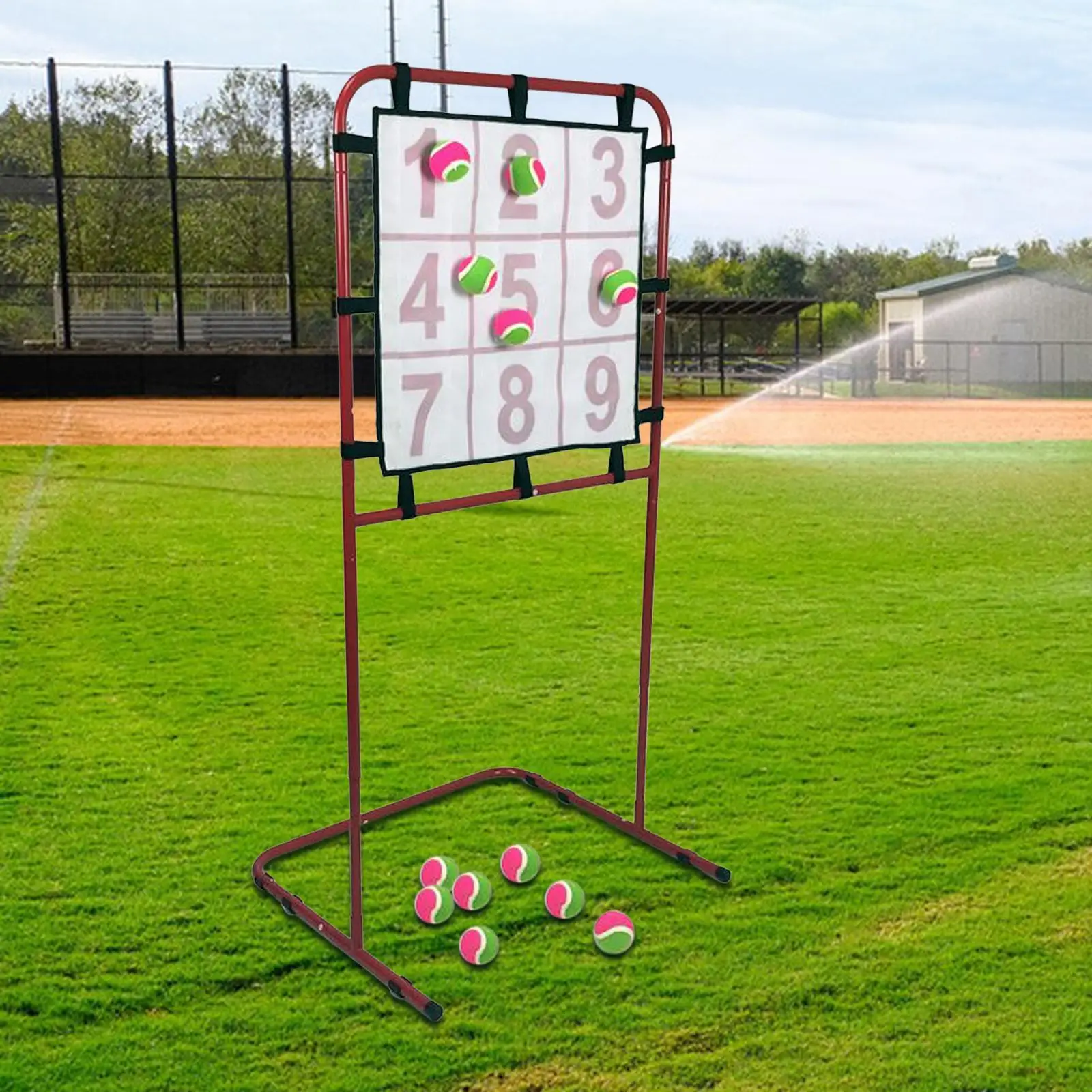 Softball Pitching Net Baseball Softball Target Height Adjustable 9 Hole for Hitting Pitching Batting Baseball Softball Practice