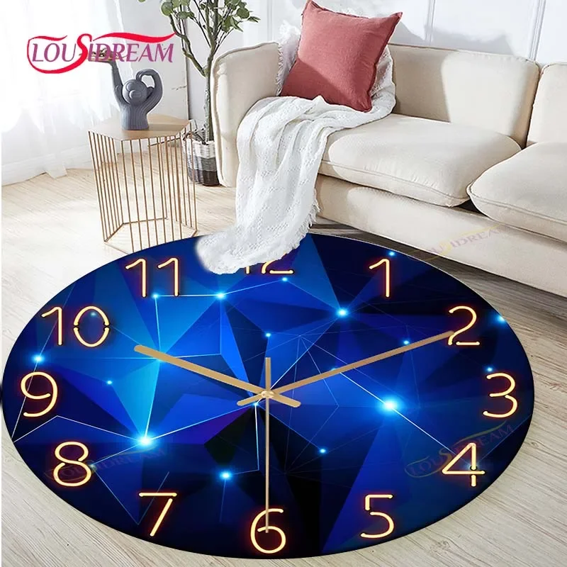 

Fashion Clock Dial Round Mat Round Carpet Bathroom Mat Home Decor Living Room Kitchen Rug Rugs for Bedroom Birthday Gift