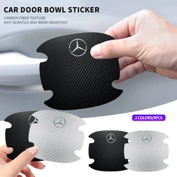 4pc Carbon Fiber Car Door Bowl Protection Sticker Door Handle Protection Film for Mercedes Benz A C E Clase W204 W205 W213 W212