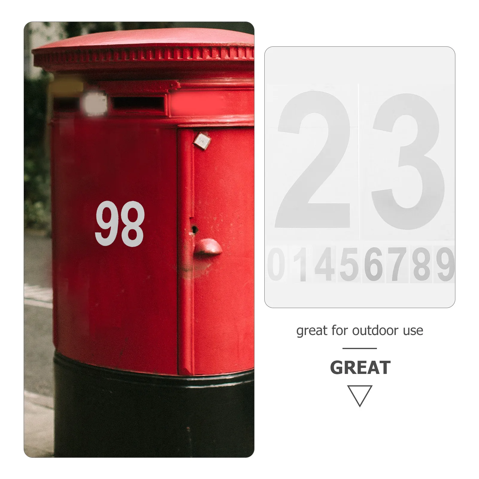 

5 set Reflective Mailbox Numbers Stickers Self Adhesive Waterproof Night Outdoor Durable 4 Inch 0 9 Non fading Sunproof Garden
