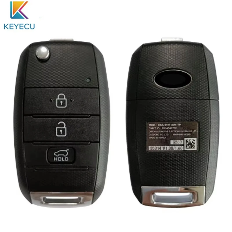 KEYECU OEM Original Smart Remote Key Fob for KIA Sorento 2015-2019 OKA-910T 95430-C5210 / C5211  433 MHz TIRIS DST80 Chip 3B