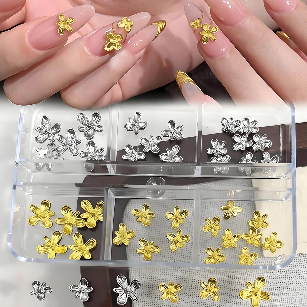 

20/36PCS Metal orchid 3D Nail Art Flower Charms Accessories Parts For Manicure Decor Design Nails Decoration Supplies Material