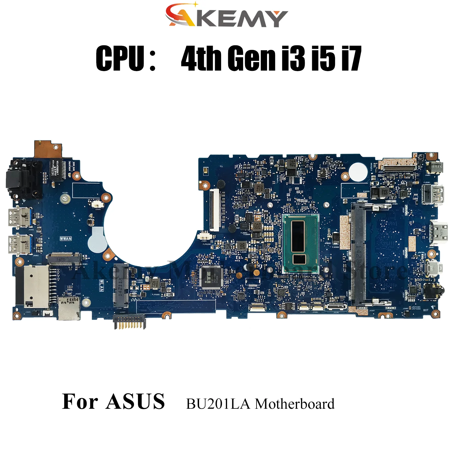 

BU201LA Laptop Motherboard For ASUS ExpertBook BU201LA BU201L Notebook Mainboard With i3 i5 i7 CPU 100% tests OK fast shipping