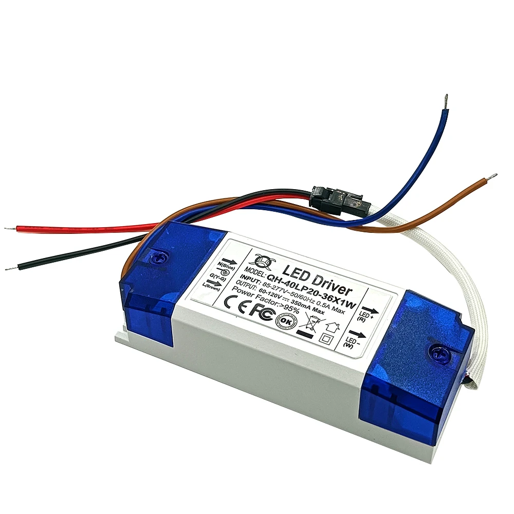 fonte de alimentacao led de alta potencia para holofote driver led ac 85277v 20w 30w 36w 20 36x1w 350ma dc60120v 1pc 01