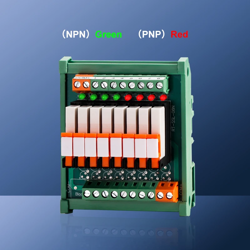 ENMG Ultra-Slim Multi-Channel HF41F Electromagnetic Relay Module–DIN-Rail MIL-Style Terminal Block with 24V Coil & Surge Prote