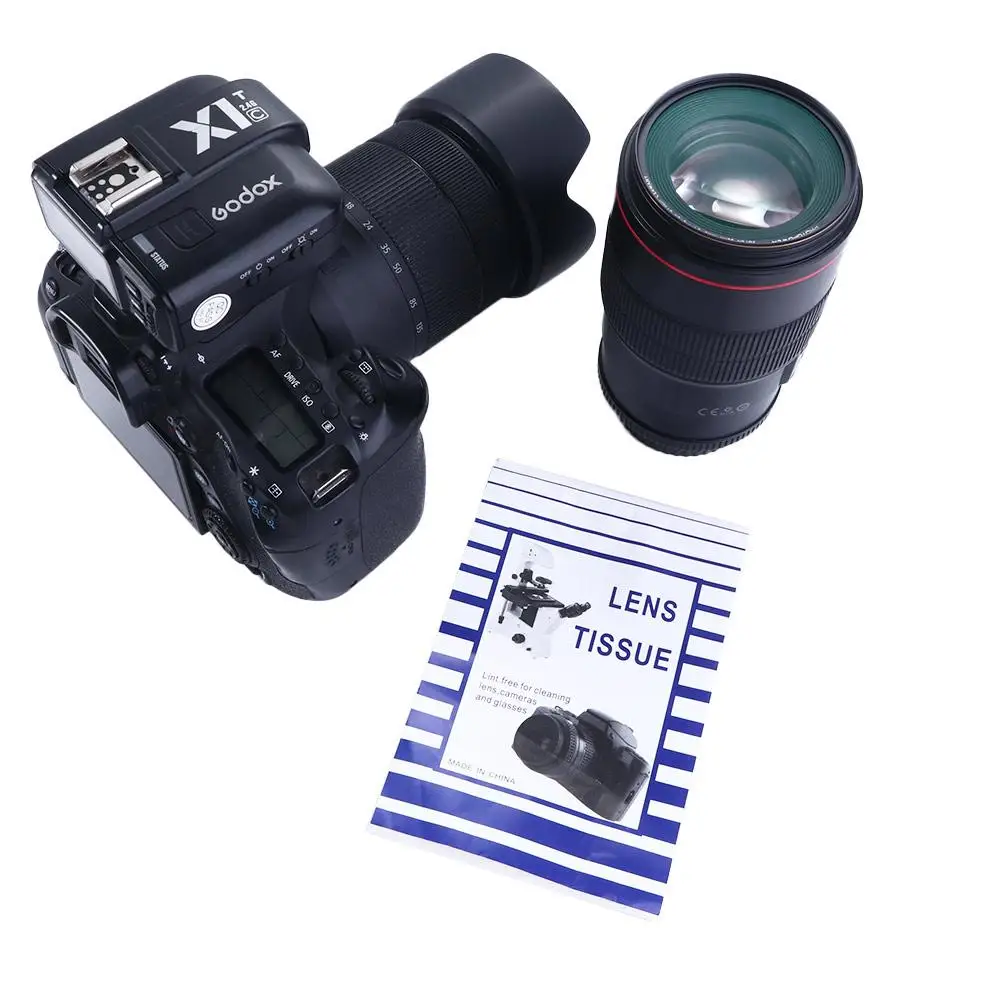 Zestaw do czyszczenia aparatu fotograficznego: biały, 50 sztuk, chusteczki do czyszczenia ekranu aparatu, chusteczki do czyszczenia obiektywu aparatu, chusteczki do czyszczenia filtrów aparatu, papier do czyszczenia obiektywów, chusteczki, ulotka.