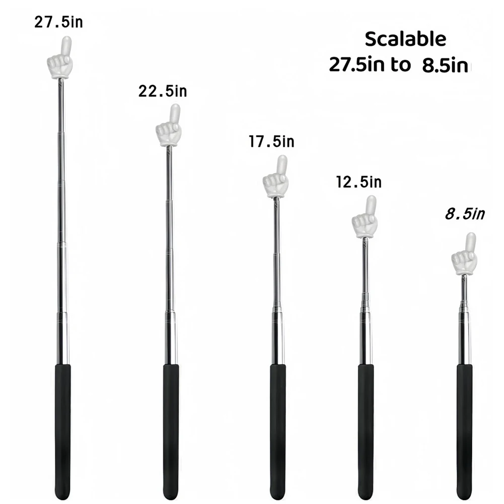 10 قطعة مؤشر المعلمين تلسكوبي الفولاذ المقاوم للصدأ للتمديد مؤشر اليد متعدد الوظائف إصبع مؤشر عصا لوازم الفصول الدراسية