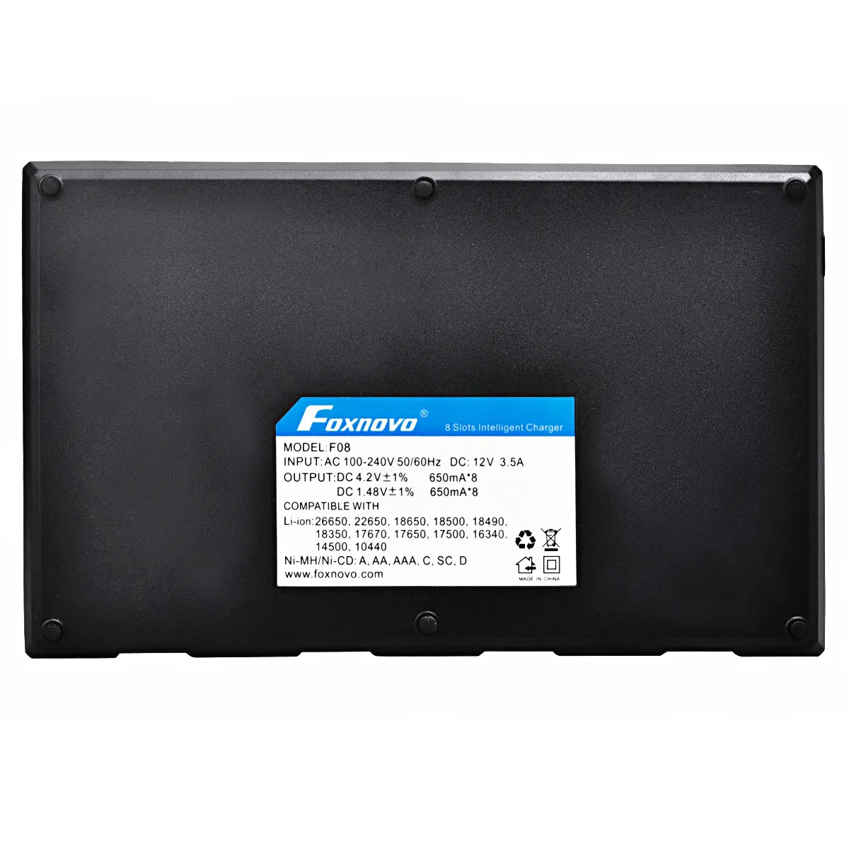 

Battery Charger: Intelligent Charger 8 Slot for and - Batteries with USB Output and LED