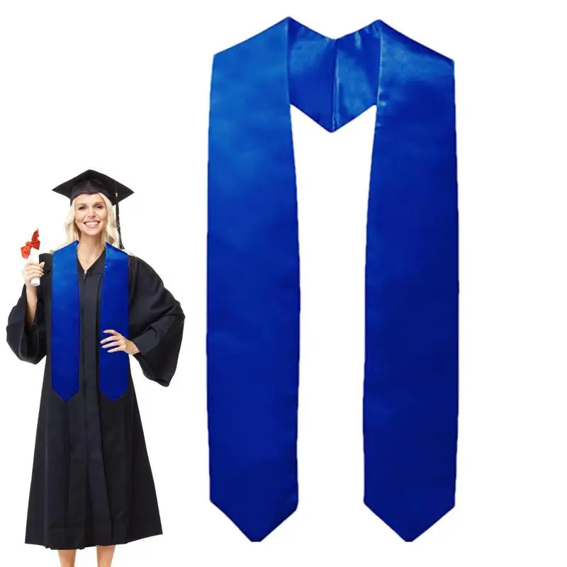 150*9.5cm Graduation Stole Sash Satin Plain Honor Stole Bachelor Gown Scarf Unisex Adult Graduation Honors Stole Graduations