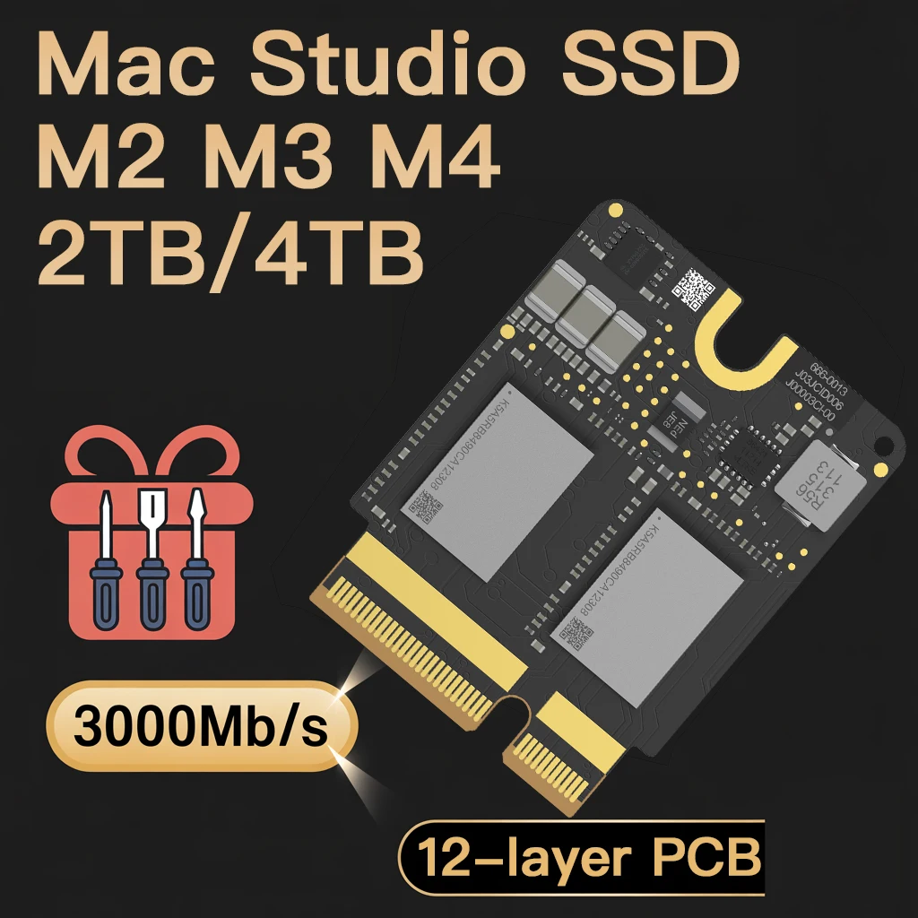 

JCID Mac Studio SSD M2 M3 M4 чипы Расширенная память 2 ТБ 4 ТБ 8 ТБ Жесткий диск Маленькая пластина соотношение одного в одном 12-слойная печатная плата