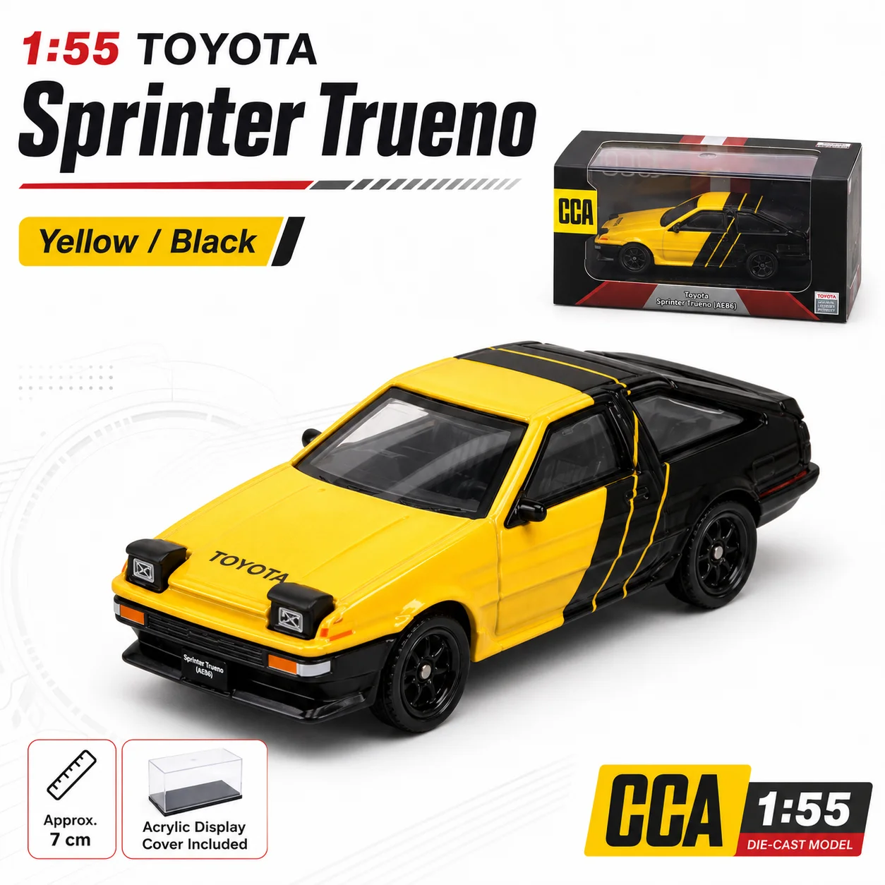 1/55 TOYOTA Sprinter Trueno AE86 Miniature Model CCA Zinc Alloy