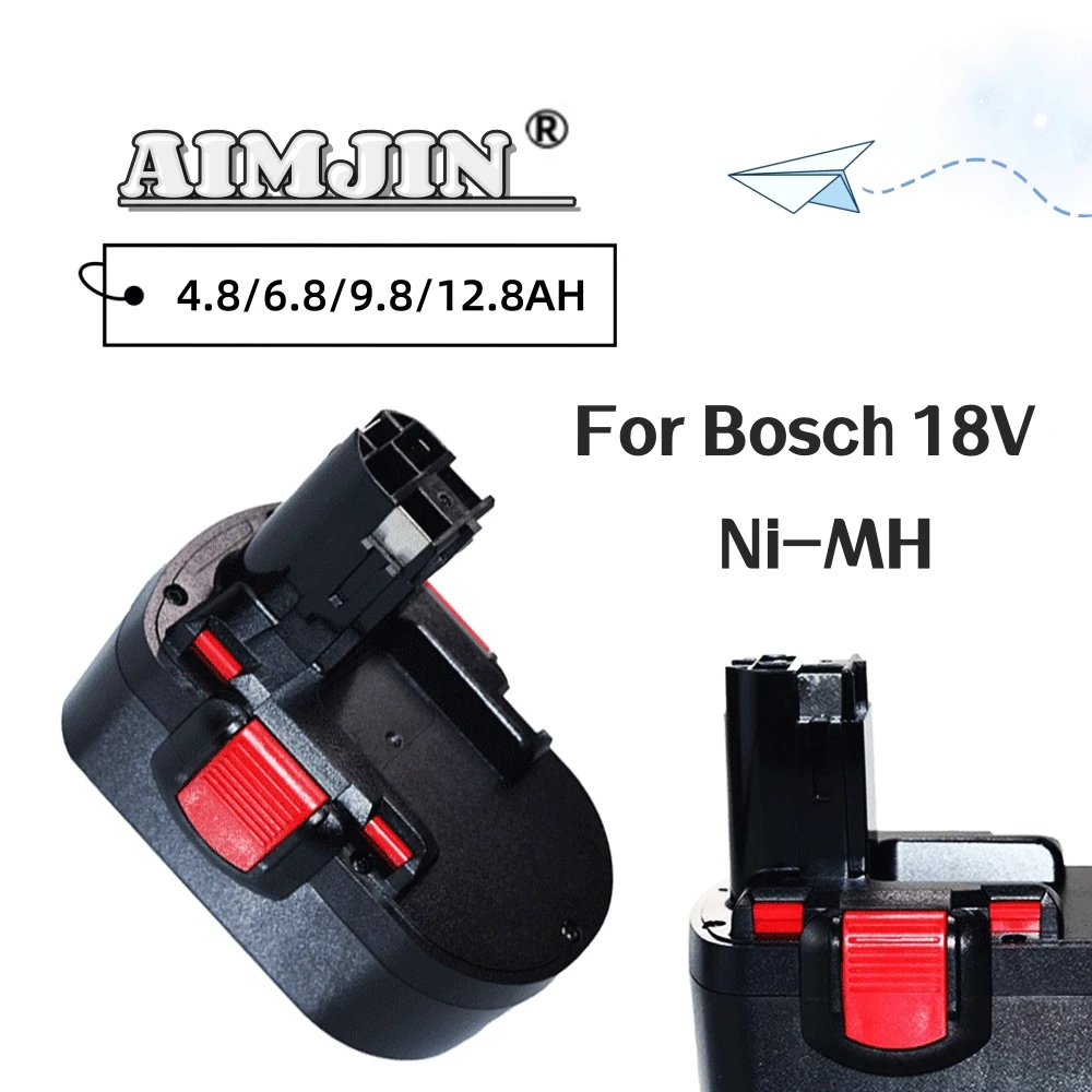 

18V 4800/6800/9800/12800mAh Ni-MH Power Tool Rechargeable Battery for Bosch 18V Battery BAT025 BAT026 BAT180 BAT181 BAT189 GSR 1