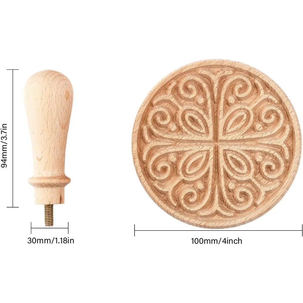 Flower Pattern Wooden Clay Stamp for DIY Creation Clay Tool Clay Pottery Tool