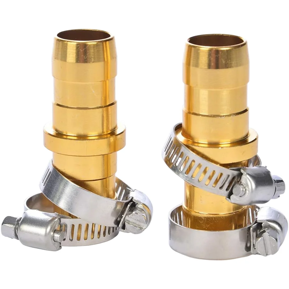 3/4 and 5/8 Inch Garden Hose Connector Repair Kit Featuring Aluminum Construction and Stainless Steel Clamping