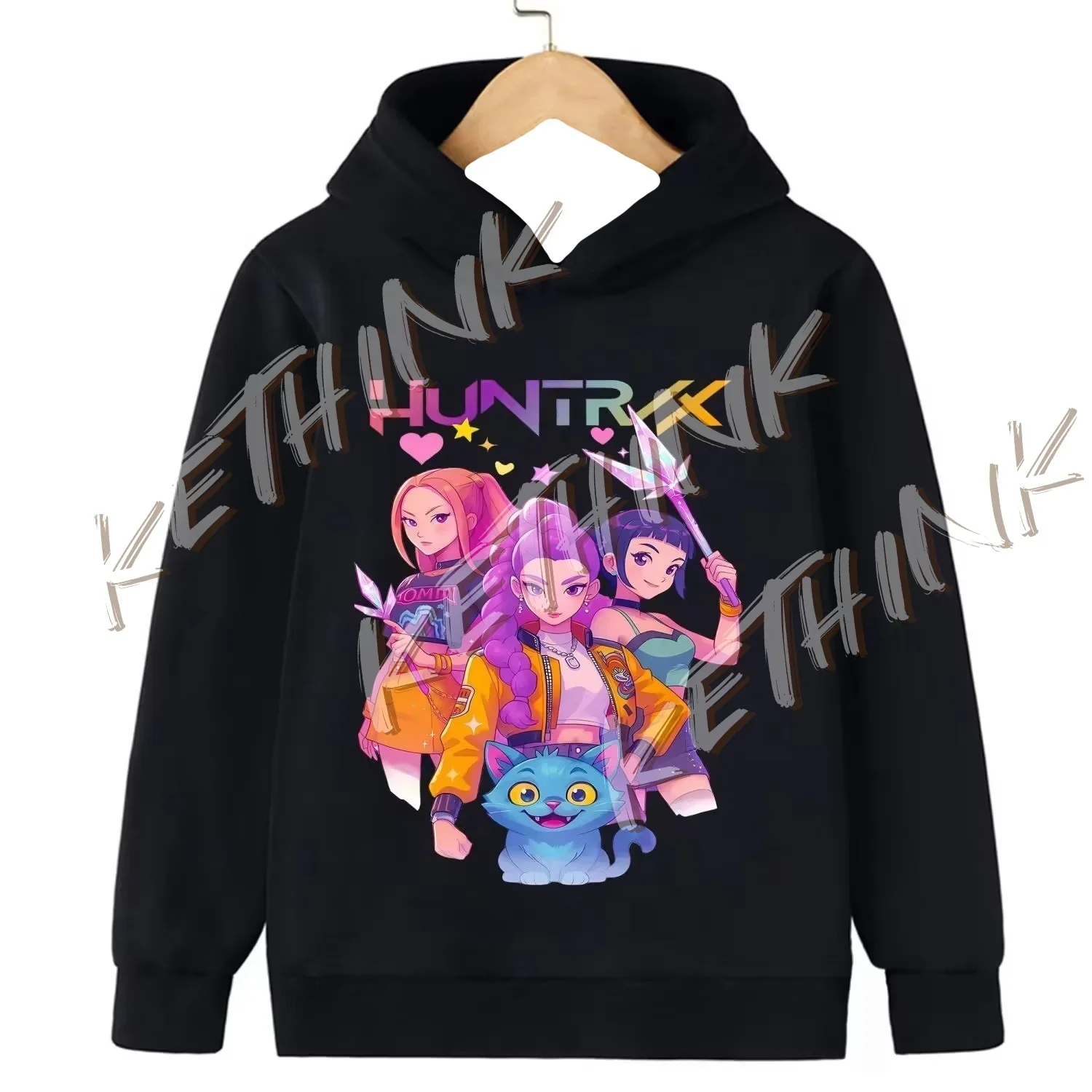 

KPop Demon Hunter Huntrix Children's Sweatshirt Autumn New Boys Girls Fashion Street Pullover Children's Clothing