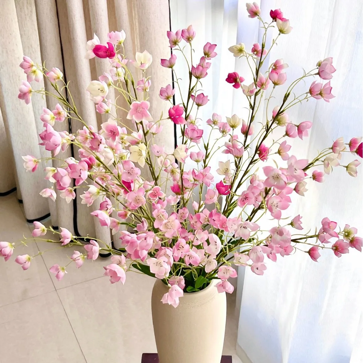 96 سنتيمتر 2 متشعب جرس السحلية زهرة اصطناعية الرياح الرنين زهرة باقة فرع طويل غرفة المعيشة المنزلي حفل زفاف الديكور #1