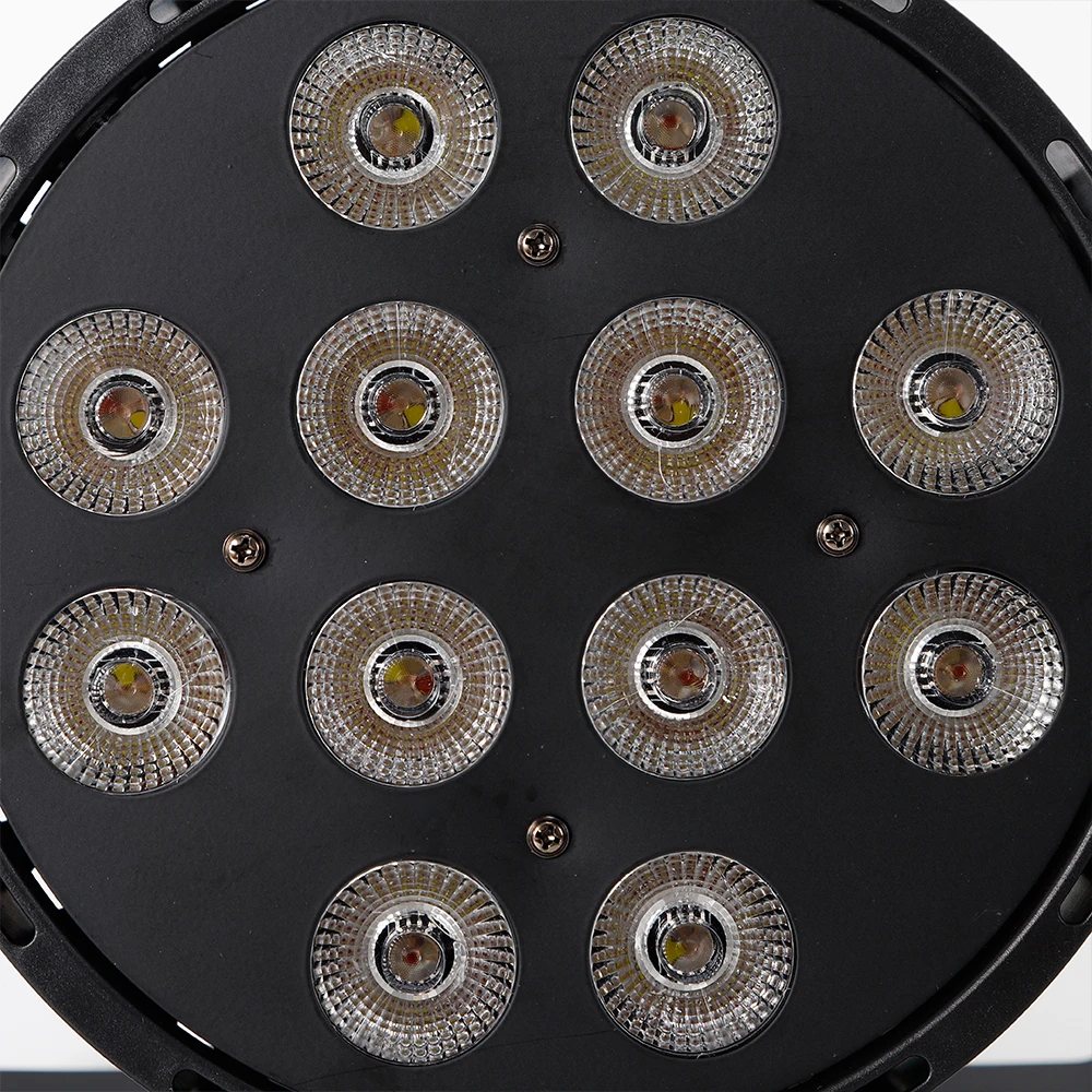 مصابيح مسرح LED 120 وات، RGBW 12x10W، DMX والتحكم الصوتي، 40 °   زاوية شعاع، يعتم سلس، ABS + غلاف حديد للعروض