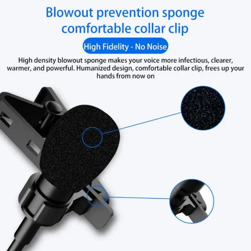 Lavalier التلبيب ميكروفون هيئة التصنيع العسكري عروة للهاتف أندرويد المحمول الخليوي الكمبيوتر السلكية صغيرة التعادل USB مايكرو صغير ميكروفون سيارة صغيرة مايك