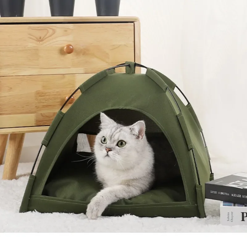 Summer cooling mat outdoor pet nest tent breathable foldable cat outdoor tent solid color cat nest