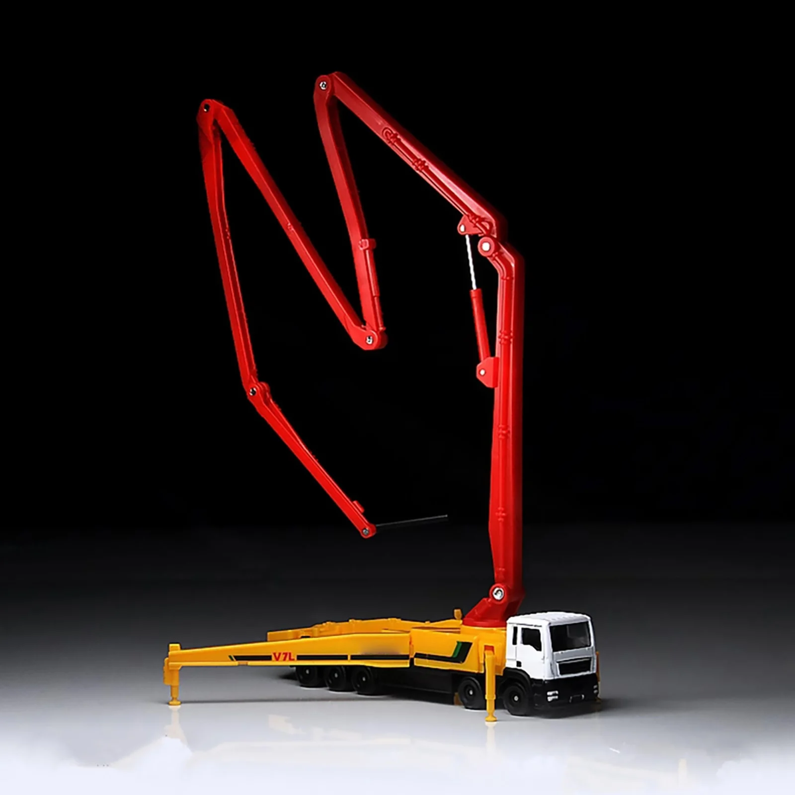 1:100 عالية محاكاة شاحنة مضخة الخرسانة مصغرة لودر أطفال بالريموت كنترول سيارة سبيكة دييكاست نموذج عرض ديكور المنزل الصبي هدية لعبة