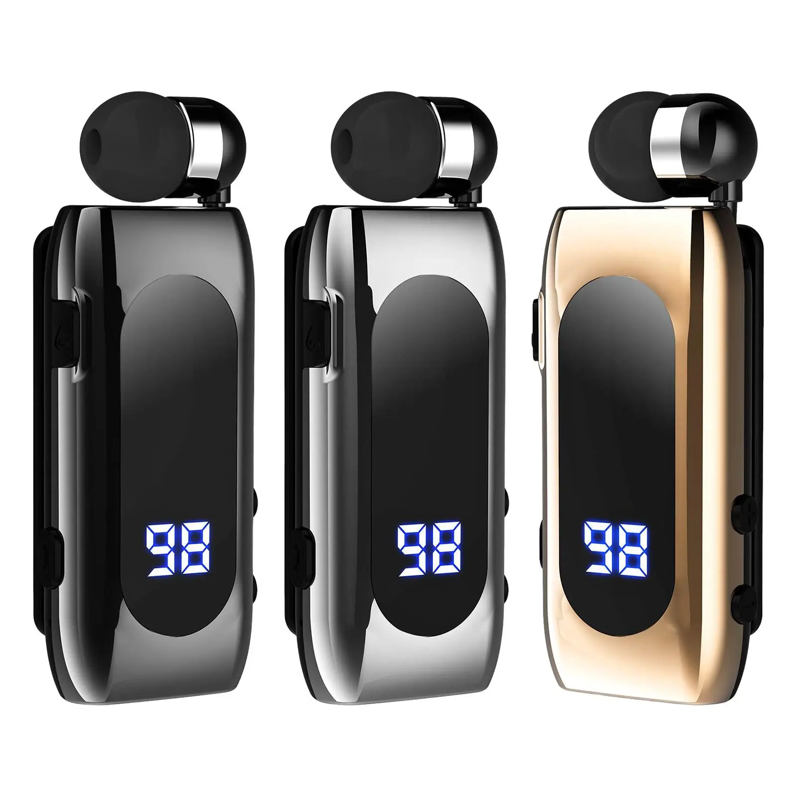 Wireless Headphones Headset LED Display Lavalier Calls for Mobile Phones