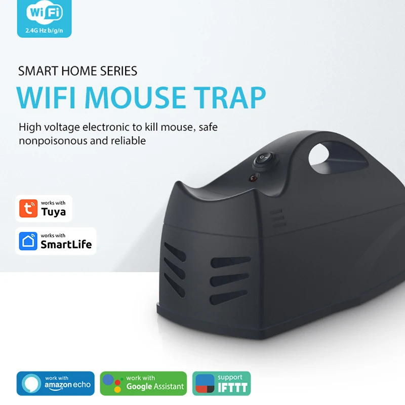 Mouse Catcher 2.4ghz High Sensitivity App Control Wifi Wireless Tuya Mousetrap Sensor Black Smartlife Mouse Killer Rat Pest Trap