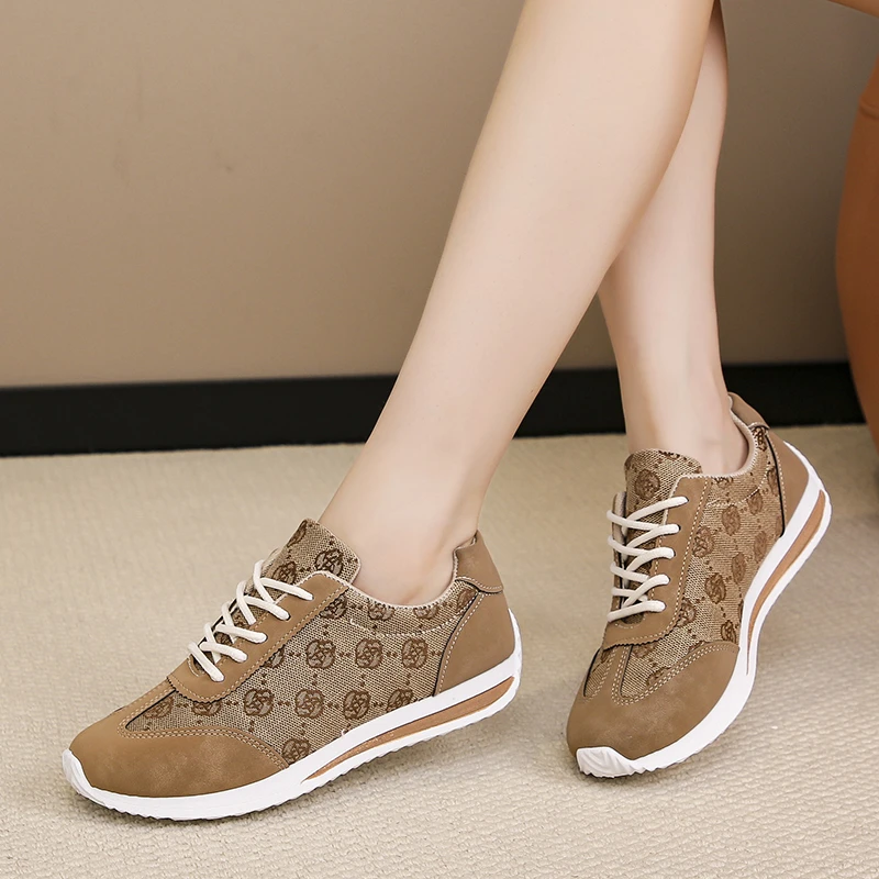 2024 New Luxury Casual Lace Up Sneakers Fashion Brand Casual Shoes for Women Retro Trend Soft Running Sneakers Zapatos De Mujer