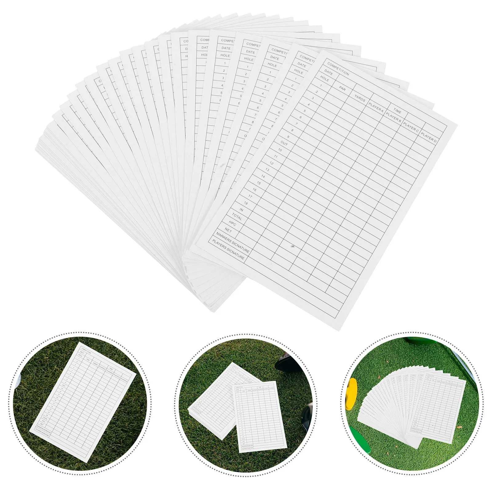

30pcs Golf Scorecards Coated Paper Portable Sports Score Cards For Outdoor Competition Number Record Tools Player Score Sheets