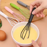 Manual Egg Beater Colorful Stainless Steel Silicone Egg Whisk Household Cream Whizzers Enduring Baking Tool Kitchen Accessories