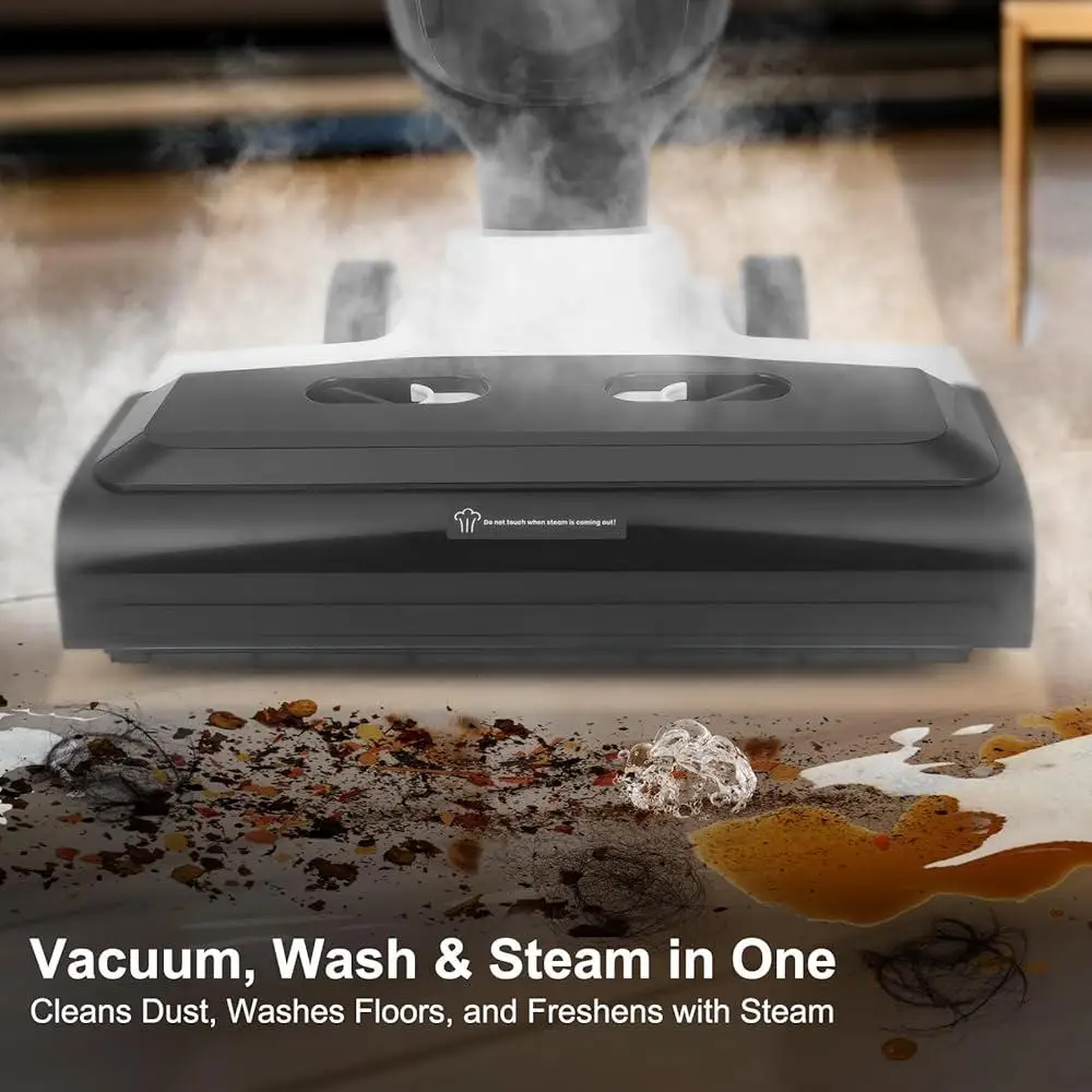 3-in-1 Steam Vacuum Cleaner with Separate Water Tanks LED Display Efficient Deep Cleaning on All Floor Types