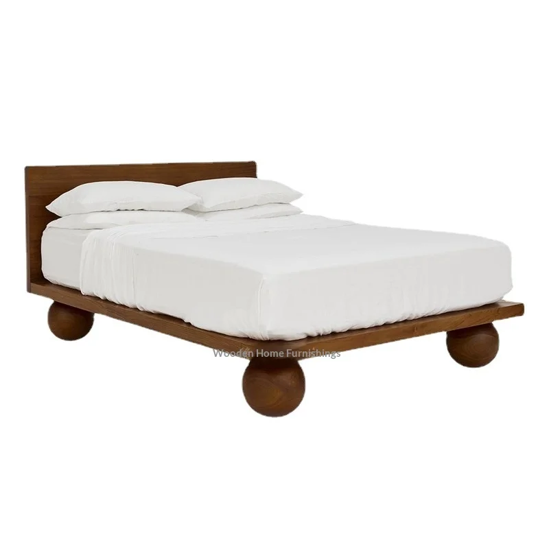 

Silent style solid wood multifunctional double bed hotel Japanese design model WJ--397 1350x2000mm