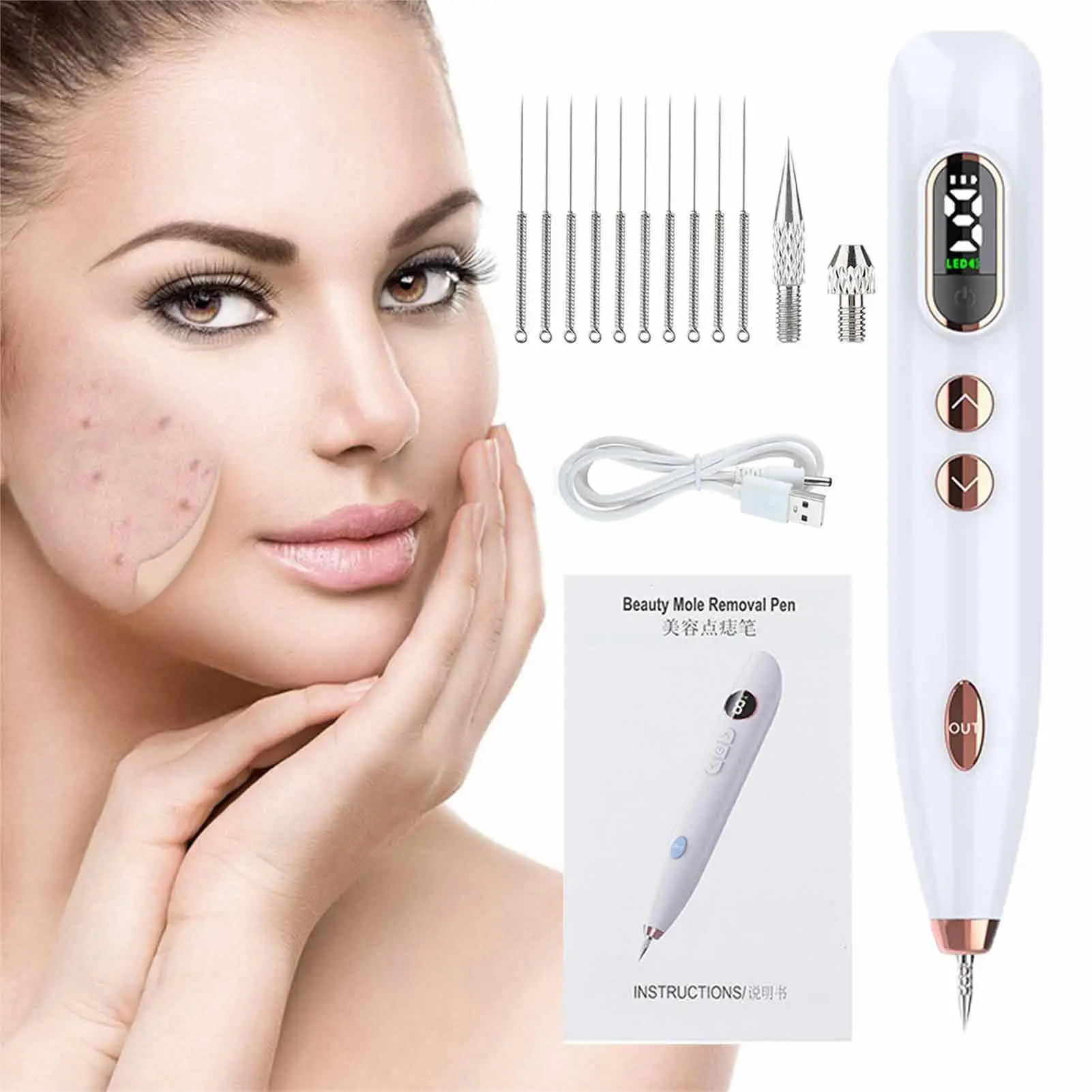 USB Charge Electronic Face Skin Scar Removal Pens Repairing Skin Machine For Dark Spot Birthday Dating Gift For Friends Neighbor