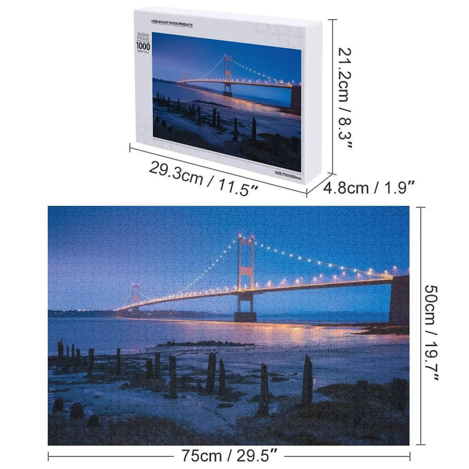 The Severn Bridge, Gloucestershire Puzzle Jouets pour tout-petits Puzzle personnalisé avec nom en bois