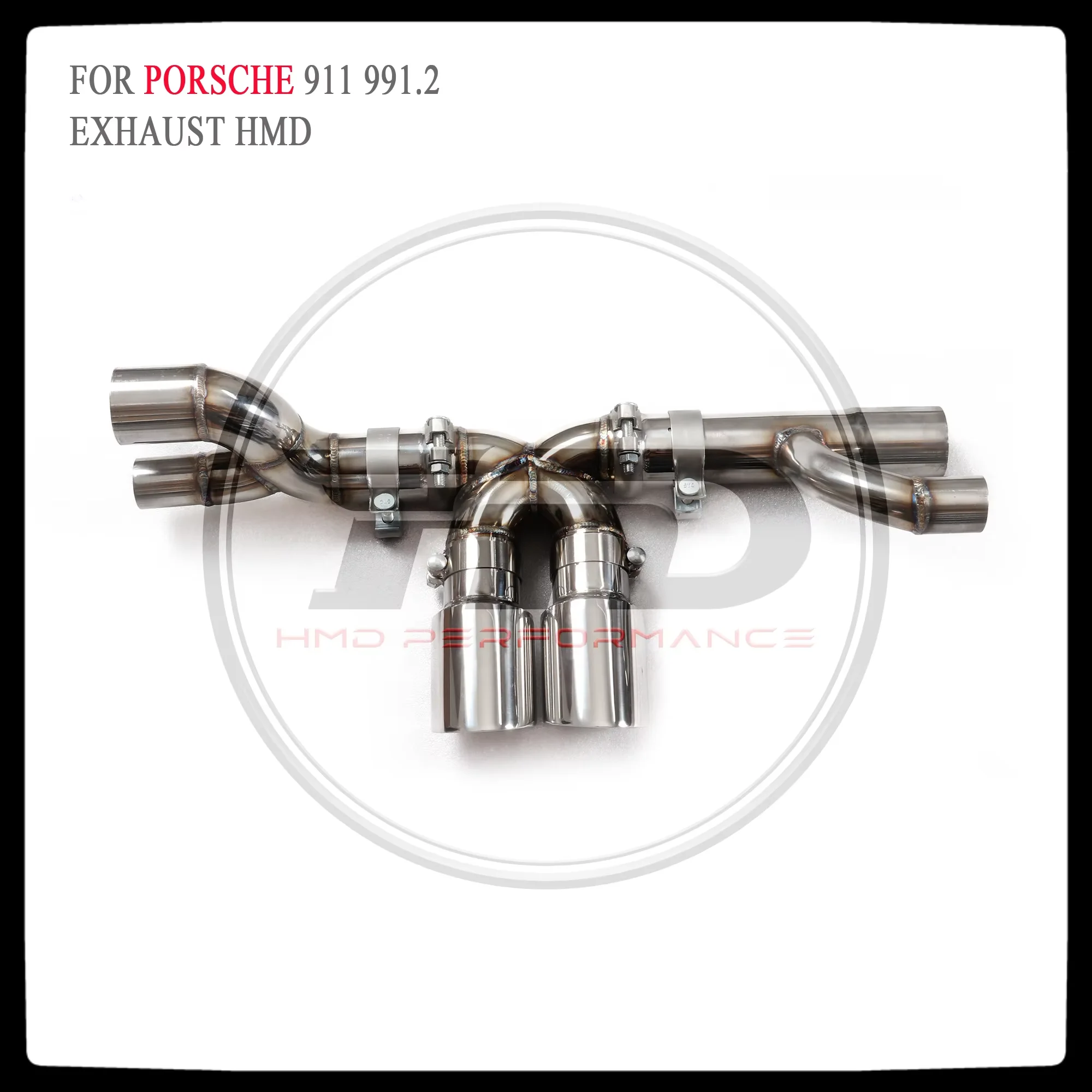 HMD Exhaust System High Flow Performance Catback for Porsche 911 991.2 Update GT3 Car Accessories with Valve and Silver Tips