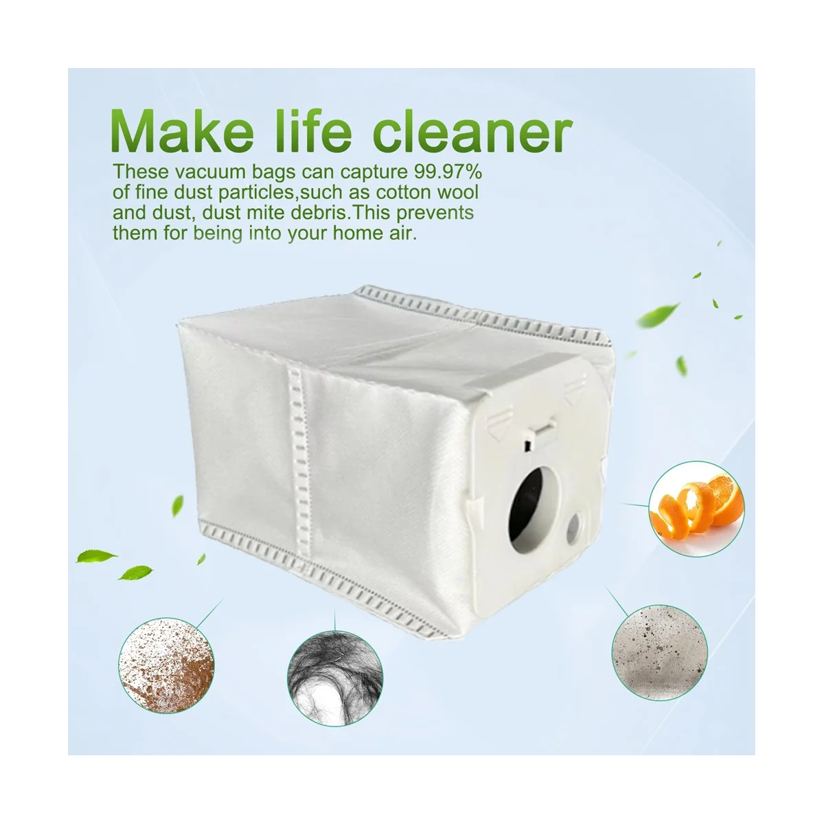 2 قطعة كيس لجميع الغبار البديل لـ Jet-ADB95B 220 واط محطة تنظيف فراغ كيس النفايات التنظيف المنزلي