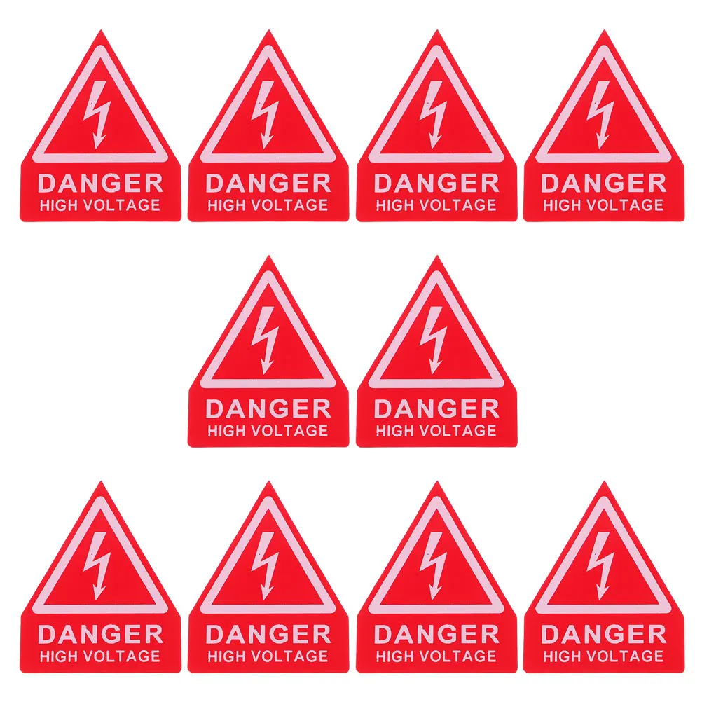 

10 Pcs Electrical Danger Mark Stickers Small Warning Board Appliance Caution Red Pvc Self-adhesive Sign