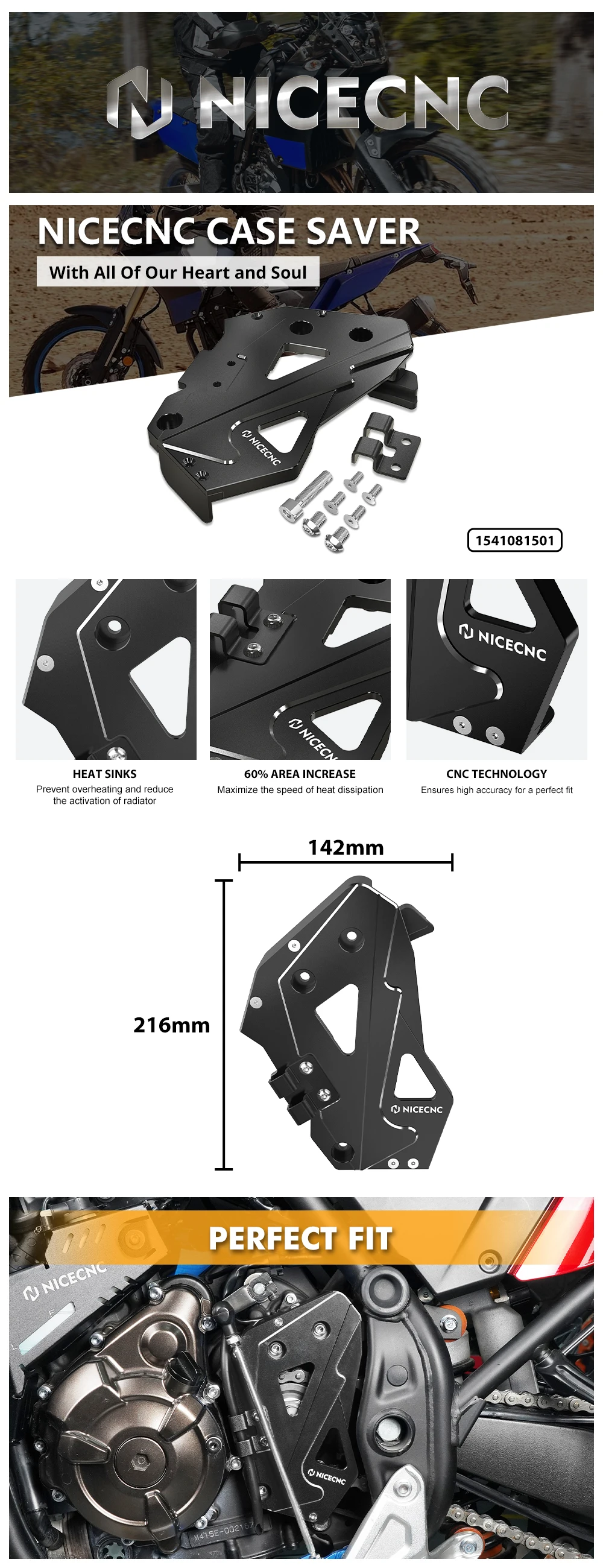 NICECNC Für Yamaha Tenere 700 2019–2024, Kettenradschutz, Schaltgestängeabdeckung, T700 XTZ 700 Tenere 700, Zubehör – Detail 1