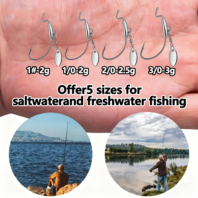 [TUODIAO]Crank Hook Jig Heads  - Fishing Hook Weedless review and price